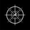 Hunting Season with Deer in gun sight icon on dark background