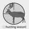 Hunting season with deer in gunsight