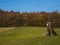 Hunting seat on meadow in spring