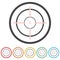 Hunting sight targets, Crosshair icon, 6 Colors Included