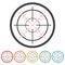 Hunting sight targets, Crosshair icon, 6 Colors Included