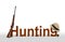 Hunting Sign with Rifle and Hat