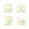 Hunting trophy and equipment gradient linear vector icons set