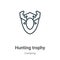 Hunting trophy outline vector icon. Thin line black hunting trophy icon, flat vector simple element illustration from editable