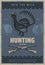 Hunting vintage banner with hunter rifle and bird