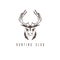 Hunting vintage emblem vector design template with deer