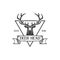 HUNTING VINTAGE RETRO HAND DRAWN SKETCH DEER HEAD LOGO DESIGN VECTOR ILLUSTRATION