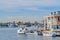 Huntington Beach California scenery of houses overlooking the beautiful harbor