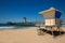 Huntington beach Pier Surf City USA with lifeguard tower