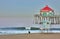 Huntington Beach Pier and Surfer at Dawn