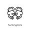 Huntington\'s disease icon. Trendy modern flat linear vector Hunt