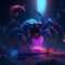 Huntsman Spider hugging heart Spider with heart on a dark background. Valentine\\\'s day concept. generative AI animal ai