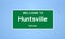 Huntsville, Texas city limit sign. Town sign from the USA.