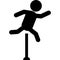 Hurdler icon on white background. Man figure jumping over obstacles sign. Hurdle Race symbol. flat style
