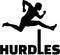 Hurdles with man silhouette