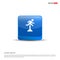 Hurdling Icon - 3d Blue Button