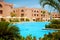 Hurghada, Egypt - August 2020: beautiful view on all inclusive Albatros Hotel resort and swimming pool