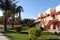 HURGHADA, EGYPT - OCTOBER 14, 2013:Tropical luxury resort hotel on Red Sea beach. Hurghada, Egypt.