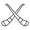 Hurling crossed sticks icon, outline style