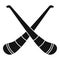 Hurling crossed sticks icon, simple style