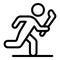 Hurling running player icon, outline style