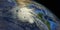 Hurricane approaching California. Shot from Space. Elements of this 3D rendering are furnished by NASA