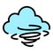 Hurricane cloud icon color outline vector