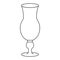 Hurricane cocktail glass. Sketch. Empty. Vector illustration. A glass for an alcoholic drink. Crystal container.