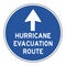 Hurricane evacuation route road sign