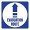 Hurricane Evacuation Route Road Sign Blue Square