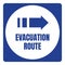 Hurricane Evacuation Route Road Sign Blue Square