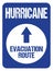 Hurricane Evacuation Route Road Sign Rough Letters Souvernire Collectors Edition