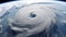 Hurricane Florence over Atlantics. Super typhoon over the ocean. The eye of the hurricane. The atmospheric cyclone. Satellite view