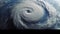 Hurricane Florence over Atlantics. Super typhoon over the ocean. The eye of the hurricane. The atmospheric cyclone. Satellite view