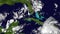 The Hurricane Matthew, satellite view, animation. High speed time lapse.