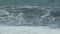 Hurricane. Ocean Spray Great Wind Waves. Beautiful Green Blue Wave Splashing.