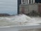 Hurricane Sandy causes the Lake Michigan to rise outside its shore.