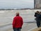 Hurricane Sandy causes the Lake Michigan to rise outside its shore