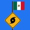 Hurricane sign with Mexican flag