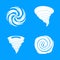 Hurricane storm damage icons set, simple style