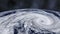 Hurricane storm tornado over the Earth from space, satellite view.