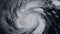 Hurricane storm tornado over the Earth from space, satellite view. Zoom