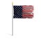 Hurricane torn national flag of the United States.