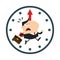 Hurried Manager Running In A Clock Modern Flat Design