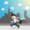 Hurry time salary man cartoon lifestyle illustration