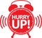 Hurry up alarm clock red icon, vector