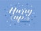 Hurry up to winter sale lettering on blue background