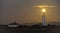 Hurst Point Lighthouse and Full Moon