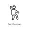 hurt human icon. Trendy modern flat linear vector hurt human icon on white background from thin line Feelings collection