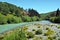 Hurunui River and river bed in Spring, Canterbury, New Zealand